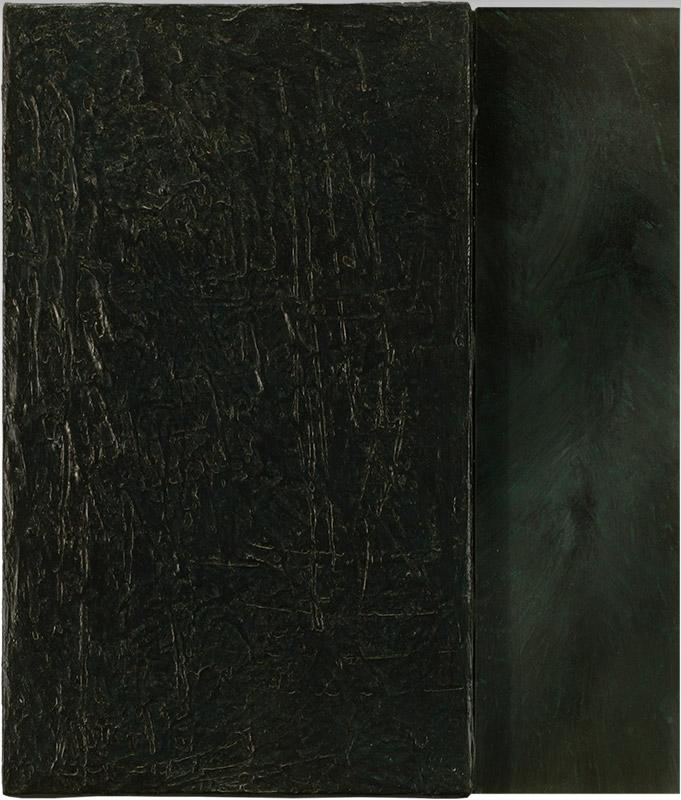 Ilppo Alho, 1988 — Maalaus II — akryyliv�ri kankaalle ja pleksilasille — 29 x 25 x 2 (cm)