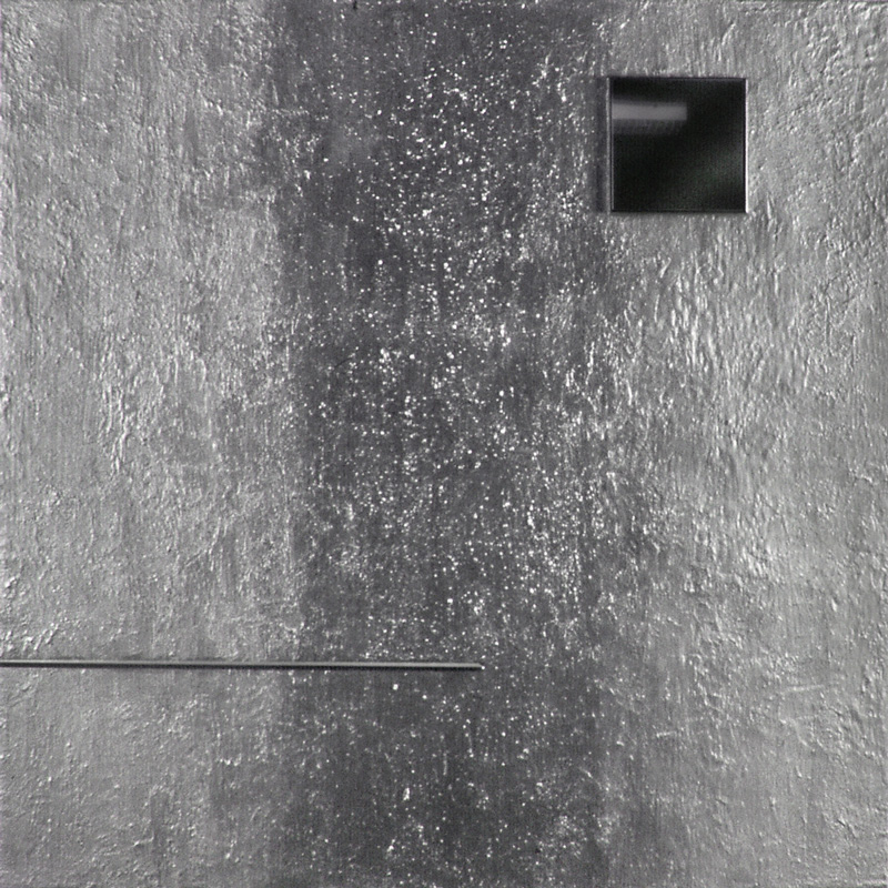 Ilppo Alho, 1995 — Toast I — akryyliv�ri, peililasi ja ter�s — 200 x 200 x 12 (cm)