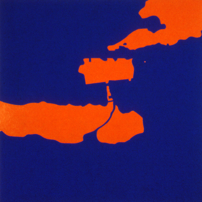 Ilppo Alho, 1995 — Here You Are III — akryyli- ja �ljyv�ri kankaalle, led-valo — 160 x 160 x 5 (cm)