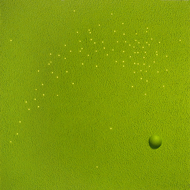 Ilppo Alho, 1996 — It Can't Happen Here — akryyliv�ri ja ledej� — 160 x 160 x 15 (cm)