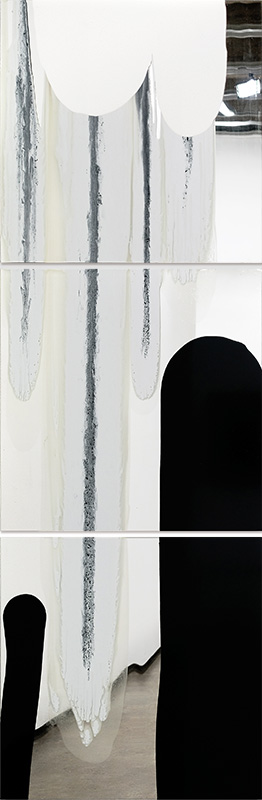 Ilppo Alho, 2007 — Ice Age III — akryyli- ja alkydiv�ri peililasille — 220 x 70 (cm)