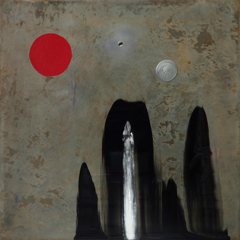 Ilppo Alho, 2008 — Afterwards II — akryyli- ja alkydiv�ri ter�kselle — 100 x 100 (cm)